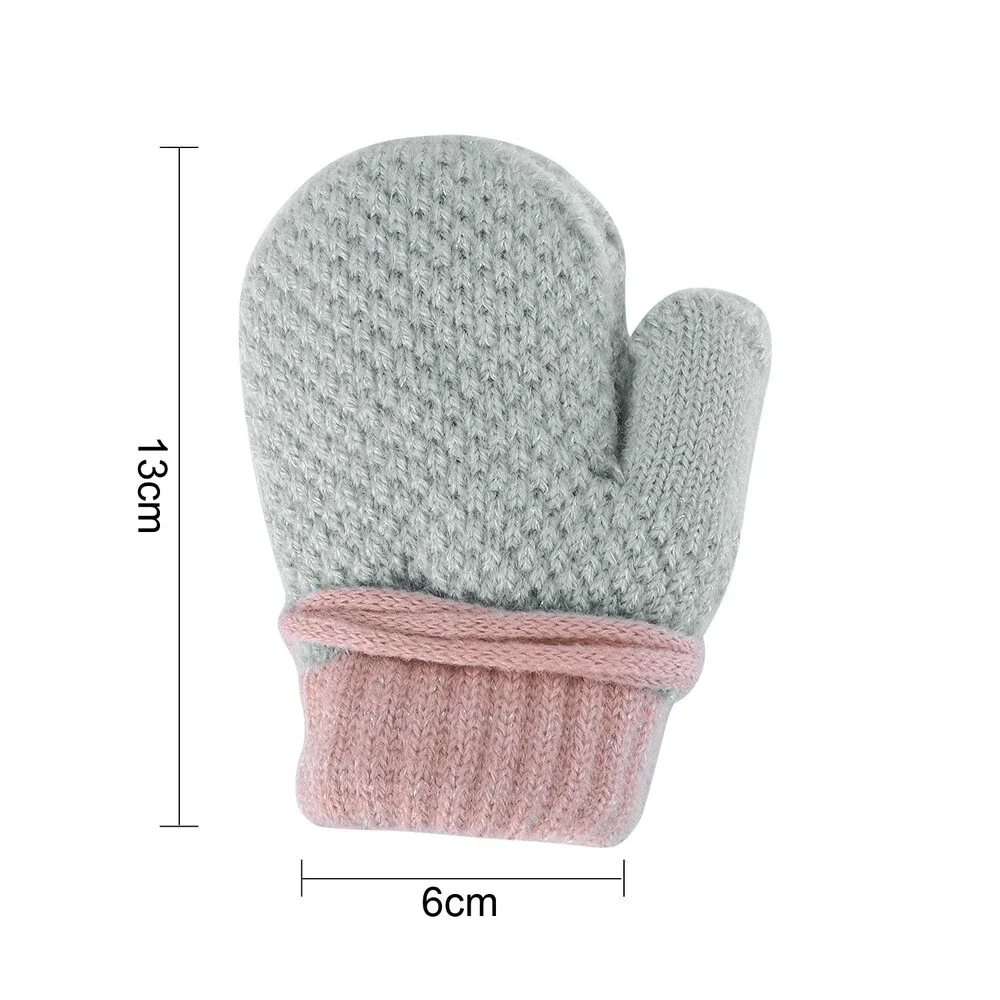 PENINSULA Toddler LOVE Winter Thermal Knit Gloves Mittens String 1-3Y Fit - NWT